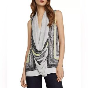 ( NWOT ) BCBG MaxAzria | Cowl-Neck Scarf-Print Tunic Top - XS